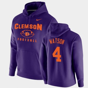 Mens Deshaun Watson Purple Clemson Tigers #4 Football Pullover Oopty Oop Hoodie 616330-548