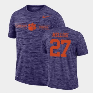 Mens Chez Mellusi Purple Clemson Tigers #27 Sideline Legend Performance GFX Velocity T-Shirt 251678-487