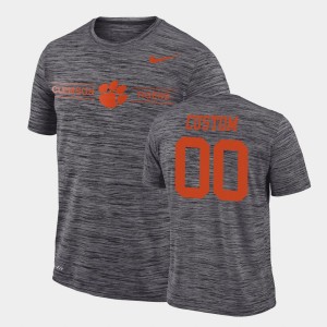 Men Custom Gray Clemson Tigers #00 Sideline Legend Performance GFX Velocity T-Shirt 808842-942