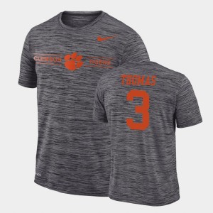 Men Xavier Thomas Gray Clemson Tigers #3 Sideline Legend Performance GFX Velocity T-Shirt 709218-140