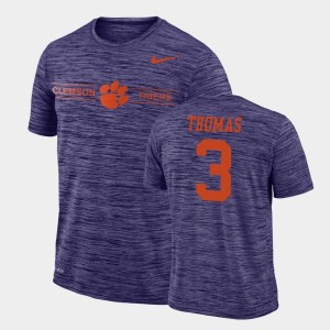 Men's Xavier Thomas Purple Clemson Tigers #3 Sideline Legend Performance GFX Velocity T-Shirt 950153-256