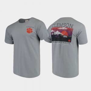 Men's Gray Clemson Tigers Comfort Colors Campus Scenery T-Shirt 613290-205