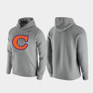 Mens Heathered Gray Clemson Tigers Club Fleece Vintage Logo Hoodie 272588-543