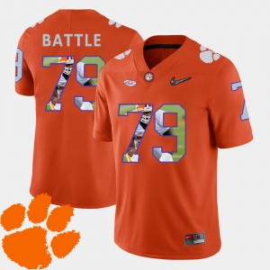 Men Isaiah Battle Orange Clemson Tigers #79 Football Pictorial Fashion Jersey 397762-617