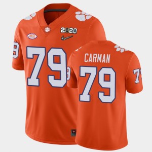 Men Jackson Carman Orange Clemson Tigers #79 2020 Playoff Game College Football Jersey 644004-236