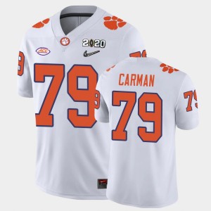 Men Jackson Carman White Clemson Tigers #79 2020 Playoff Game College Football Jersey 446024-907
