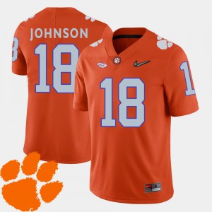 Mens Jadar Johnson Orange Clemson Tigers #18 2018 ACC College Football Jersey 859244-954