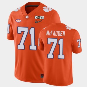 Men Jordan McFadden Orange Clemson Tigers #71 2020 Playoff Game College Football Jersey 688362-546