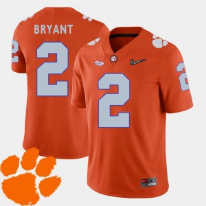 Mens Kelly Bryant Orange Clemson Tigers #2 2018 ACC College Football Jersey 973889-391