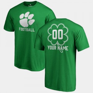 Mens Custom Kelly Green Clemson Tigers #00 Big & Tall Dubliner St. Patrick's Day T-Shirt 707691-572