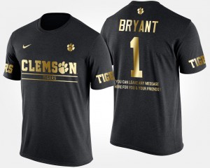 Men's Martavis Bryant Black Clemson Tigers #1 Short Sleeve With Message Gold Limited T-Shirt 925155-392