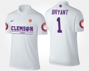 Men's Martavis Bryant White Clemson Tigers #1 Name and Number Polo 895769-157
