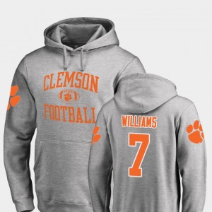 Mens Mike Williams Ash Clemson Tigers #7 College Football Neutral Zone Hoodie 655427-821
