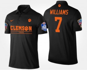 Men's Mike Williams Black Clemson Tigers #7 Atlantic Coast Conference Sugar Bowl Name and Number Bowl Game Polo 811406-462