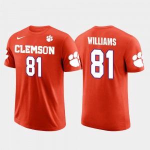 Mens Mike Williams Orange Clemson Tigers #81 Football Future Stars T-Shirt 423425-530