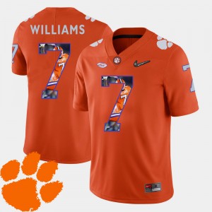 Mens Mike Williams Orange Clemson Tigers #7 Football Pictorial Fashion Jersey 791310-852