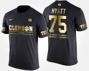 Mens Mitch Hyatt Black Clemson Tigers #75 Short Sleeve With Message Gold Limited T-Shirt 658768-900