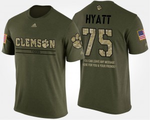 Men Mitch Hyatt Camo Clemson Tigers #75 Short Sleeve With Message Military T-Shirt 100504-357