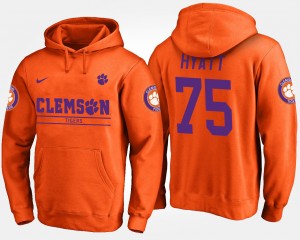 Mens Mitch Hyatt Orange Clemson Tigers #75 Name and Number Hoodie 863414-822