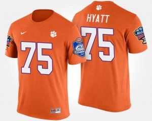 Men's Mitch Hyatt Orange Clemson Tigers #75 Atlantic Coast Conference Sugar Bowl Bowl Game T-Shirt 291223-500