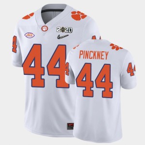Men's Nyles Pinckney White Clemson Tigers #44 2020 Playoff Game College Football Jersey 893563-697