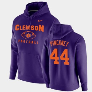 Men's Nyles Pinckney Purple Clemson Tigers #44 Football Pullover Oopty Oop Hoodie 367705-185