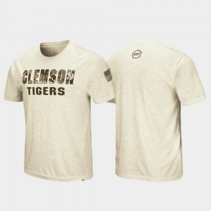Men's Oatmeal Clemson Tigers Desert Camo OHT Military Appreciation T-Shirt 756135-810