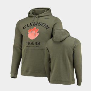 Mens Olive Clemson Tigers Club Fleece Stencil Arch Hoodie 941268-486