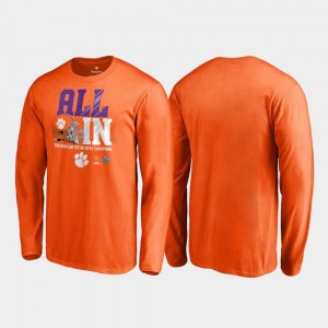 Men's Orange Clemson Tigers Endaround Long Sleeve College Football Playoff 2018 Cotton Bowl Champions T-Shirt 700682-571
