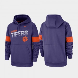 Men Purple Clemson Tigers Pullover Performance Hoodie 516602-183