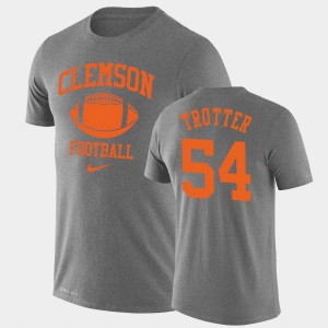 Mens Mason Trotter Heathered Gray Clemson Tigers #54 Lockup Legend Performance Retro Football T-Shirt 660271-421