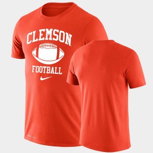 Men Orange Clemson Tigers Lockup Legend Performance Retro Football T-Shirt 140438-826