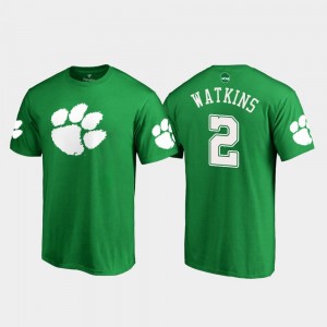 Men Sammy Watkins Kelly Green Clemson Tigers #2 White Logo St. Patrick's Day T-Shirt 938128-900