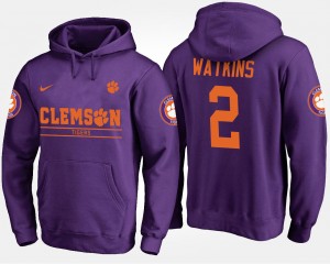 Mens Sammy Watkins Purple Clemson Tigers #2 Name and Number Hoodie 708284-940
