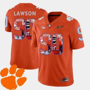 Men's Shaq Lawson Orange Clemson Tigers #90 Football Pictorial Fashion Jersey 368559-196