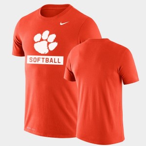Mens Orange Clemson Tigers Performance Softball Drop Legend T-Shirt 790243-716