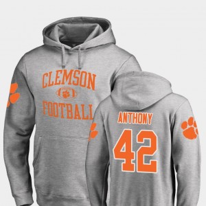 Mens Stephone Anthony Ash Clemson Tigers #42 College Football Neutral Zone Hoodie 204729-248