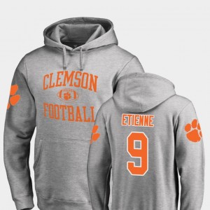 Men's Travis Etienne Ash Clemson Tigers #9 College Football Neutral Zone Hoodie 378219-255