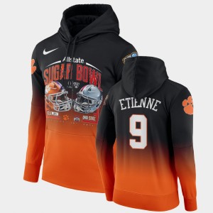 Men Travis Etienne Orange Clemson Tigers #9 Gradient 2021 Sugar Bowl Hoodie 258039-741