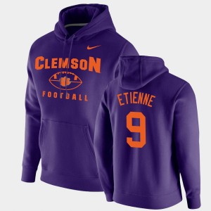 Mens Travis Etienne Purple Clemson Tigers #9 Football Pullover Oopty Oop Hoodie 964596-307