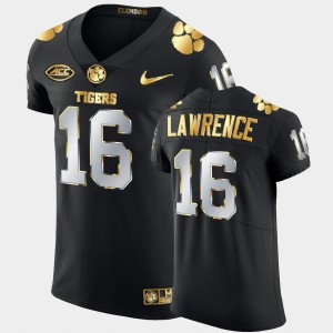 Men's Trevor Lawrence Black Clemson Tigers #16 2020-21 Authentic Golden Edition Jersey 540714-833