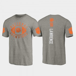 Men Trevor Lawrence Gray Clemson Tigers #16 College Football Playoff 2018 National Champions T-Shirt 804388-311