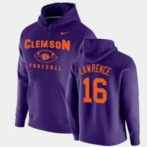 Mens Trevor Lawrence Purple Clemson Tigers #16 Football Pullover Oopty Oop Hoodie 842287-768