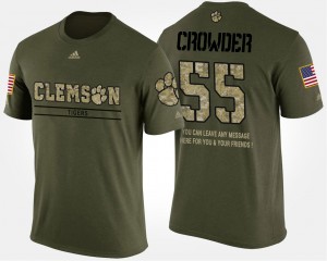 Mens Tyrone Crowder Camo Clemson Tigers #55 Short Sleeve With Message Military T-Shirt 861741-365