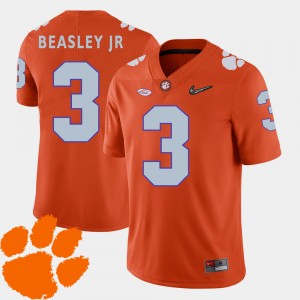 Men's Vic Beasley Jr. Orange Clemson Tigers #3 2018 ACC College Football Jersey 461133-879