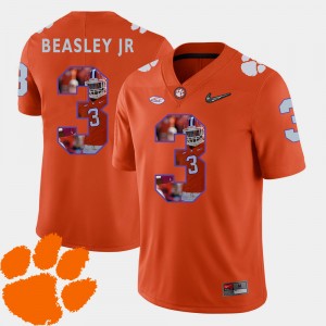 Men's Vic Beasley Jr. Orange Clemson Tigers #3 Football Pictorial Fashion Jersey 681415-283