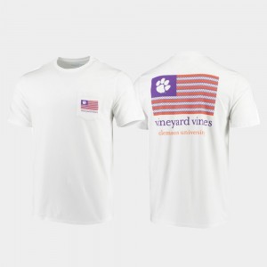 Men's White Clemson Tigers Vineyard Vines Americana Flag T-Shirt 281600-792
