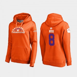 Women's Justyn Ross Orange Clemson Tigers #8 College Football Playoff Pylon 2018 National Champions Hoodie 980530-889