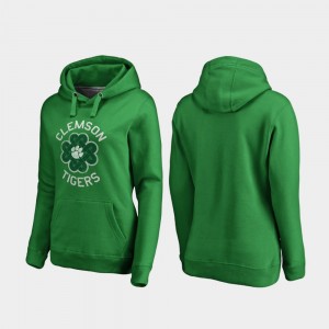 Women Kelly Green Clemson Tigers Luck Tradition St. Patrick's Day Hoodie 287616-288