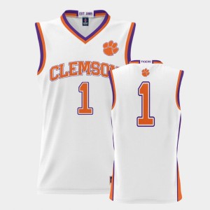 Youth White Clemson Tigers #1 ProSphere College Basketball Jersey 988016-531